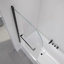 Porte de baignoire et douche moderne sans cadre noir mat, acier, conception compacte