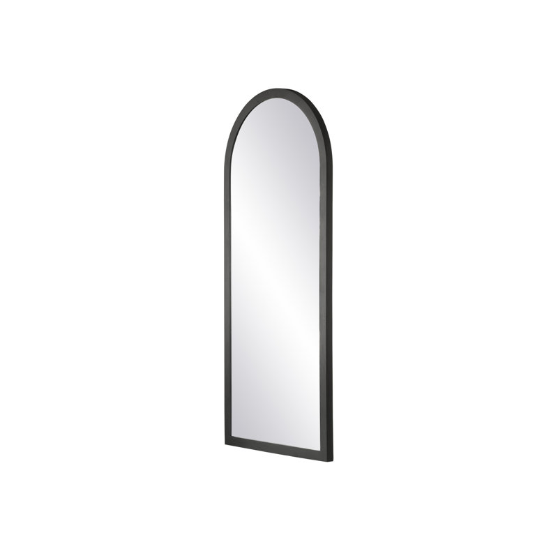 Mosso Arch Solid Wood Mirror, 35.43" x 15.75", Black