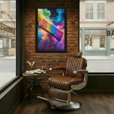 Fashion Colourful Keyboard Cosmic Clouds Galaxy Stars
