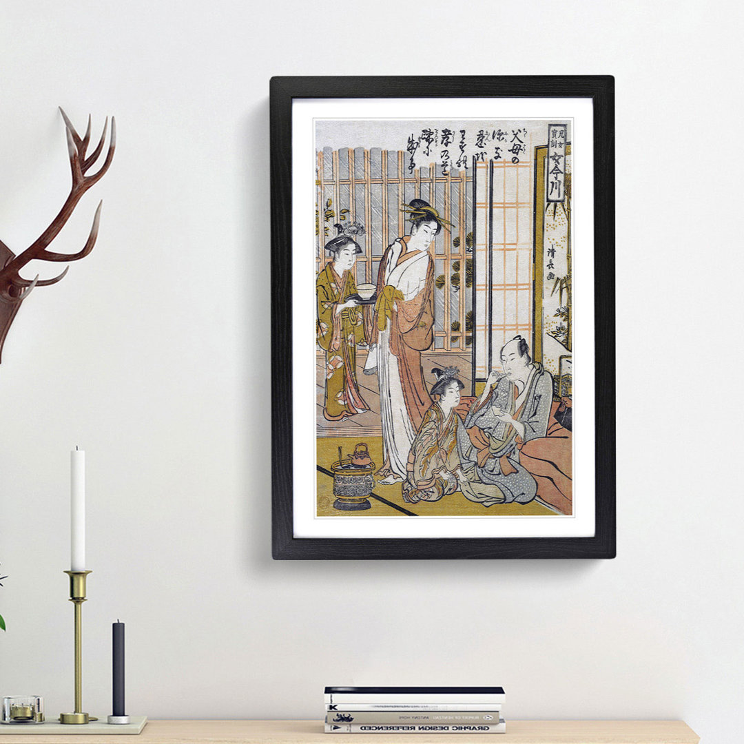 Forgetting Filial Piety by Torii Kiyonaga - Framed Print