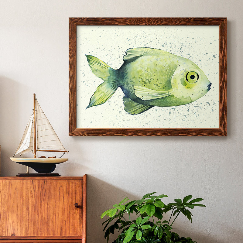 " Speckled Freshwater Fish II ", Maple Framed, 26" H x 38" W x 1.5" D