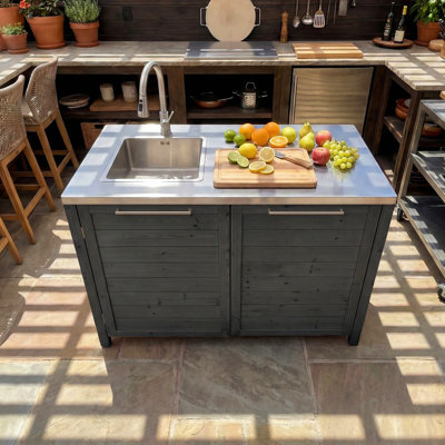 Cedar Outdoor Kitchen Cabinet With Sink