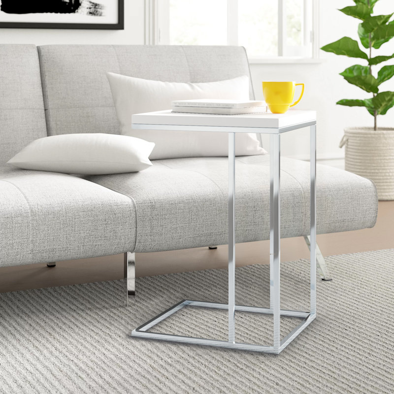 Cali Side Table, Chrome-Plated Metal