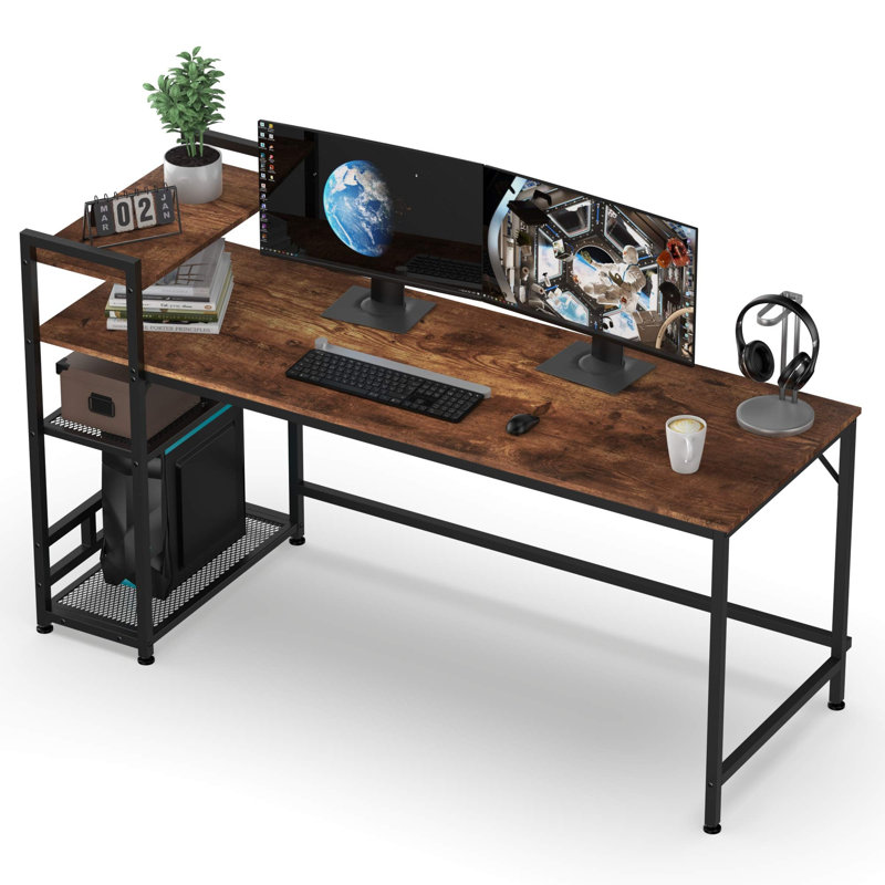 Computer Desk, Dark Brown, 110cm H x 160cm W x 60cm D