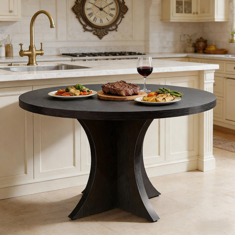 Table basse en bois, table de cuisine, table de salle à manger ronde
