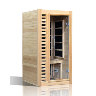 Smartmak® Large 4-Person Indoor Low-EMF Infrared Sauna –Wellness Room for Home Hemlock with Wi-Fi Control Spa Experience - Infrared 4