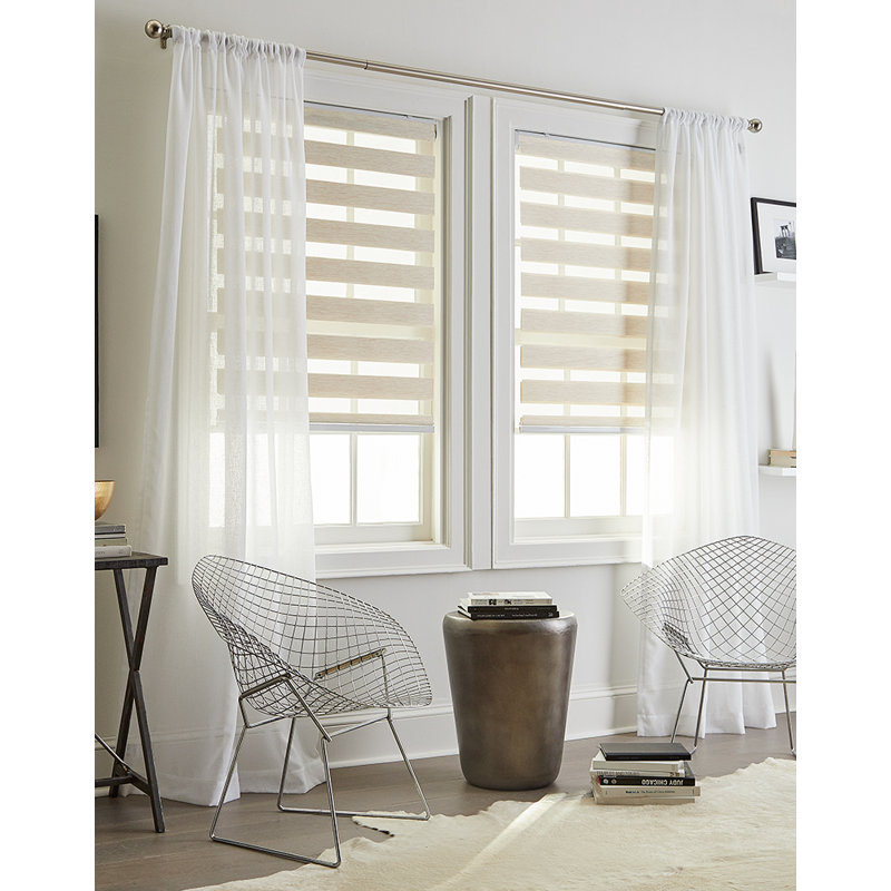 Store plissé semi-transparent, l 29 po x L 64 po, Blanc