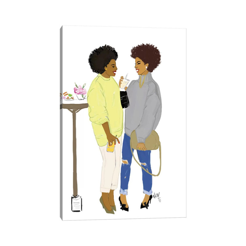 Girls Dicussions 1 Piece Wrapped Canvas Wall Art, 45.72cm H x 30.48cm W x 1.91cm D