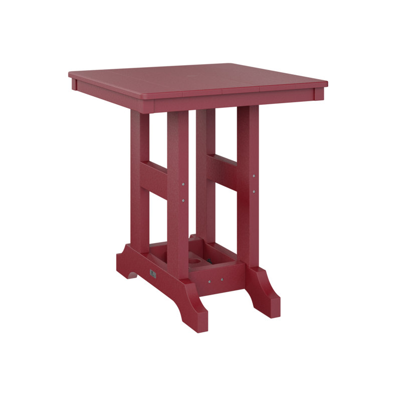 Garden Classic Outdoor Square Table, Scarlet Red, 39.5" H x 28" W x 28" D