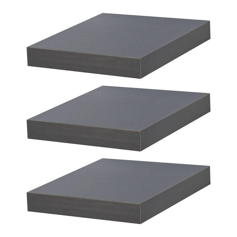 Harbour Housewares - Modern Floating Wall Shelves - 25cm, Grey