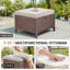 Ensemble de repose-pieds d'extérieur en osier pour patio - 2 pièces repose-pieds en rotin avec coussins épais (ensemble de 2)-254305088