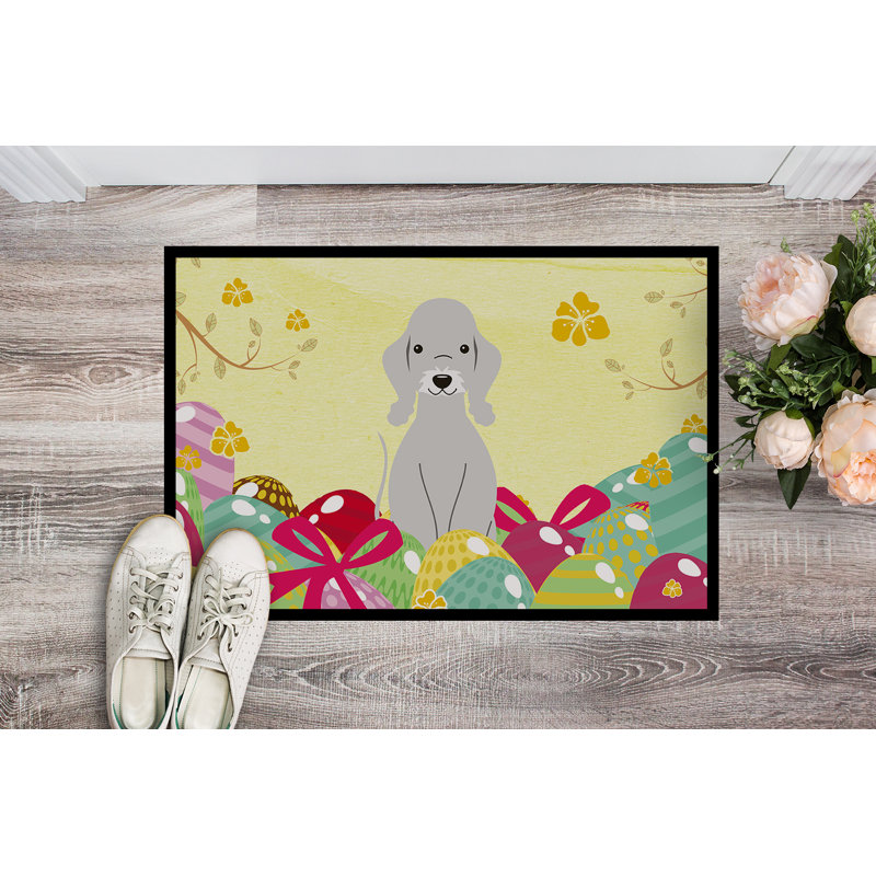 Non-Slip Easter Outdoor Doormat, Blue, 27" L x 18" W