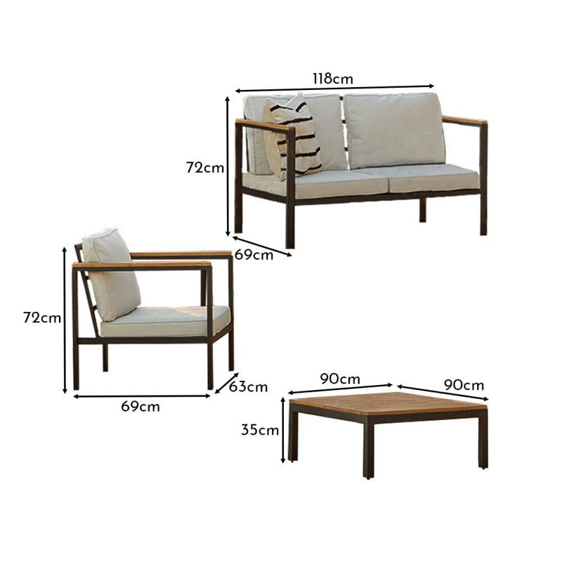 Romik Garden Conversation Sofa Set - Black