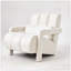 Chaise d'appoint rembourrée en tissu de lin-314989748