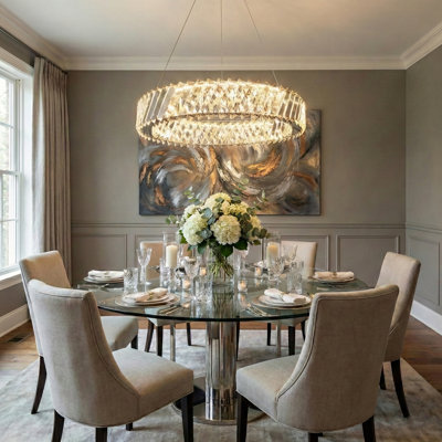 Chandelier - Polished Nickel - 19.69" Dia.
