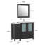Ensemble de meuble-lavabo autoportant 42 po avec plateau en céramique et miroir assorti Brescia-27042795