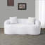 Canapé courbé blanc avec accoudoir rond, canapé à compression avec 2 coussins, canapé crème pour petit espace, salon, chambre à coucher, sans assemblage-2101307435