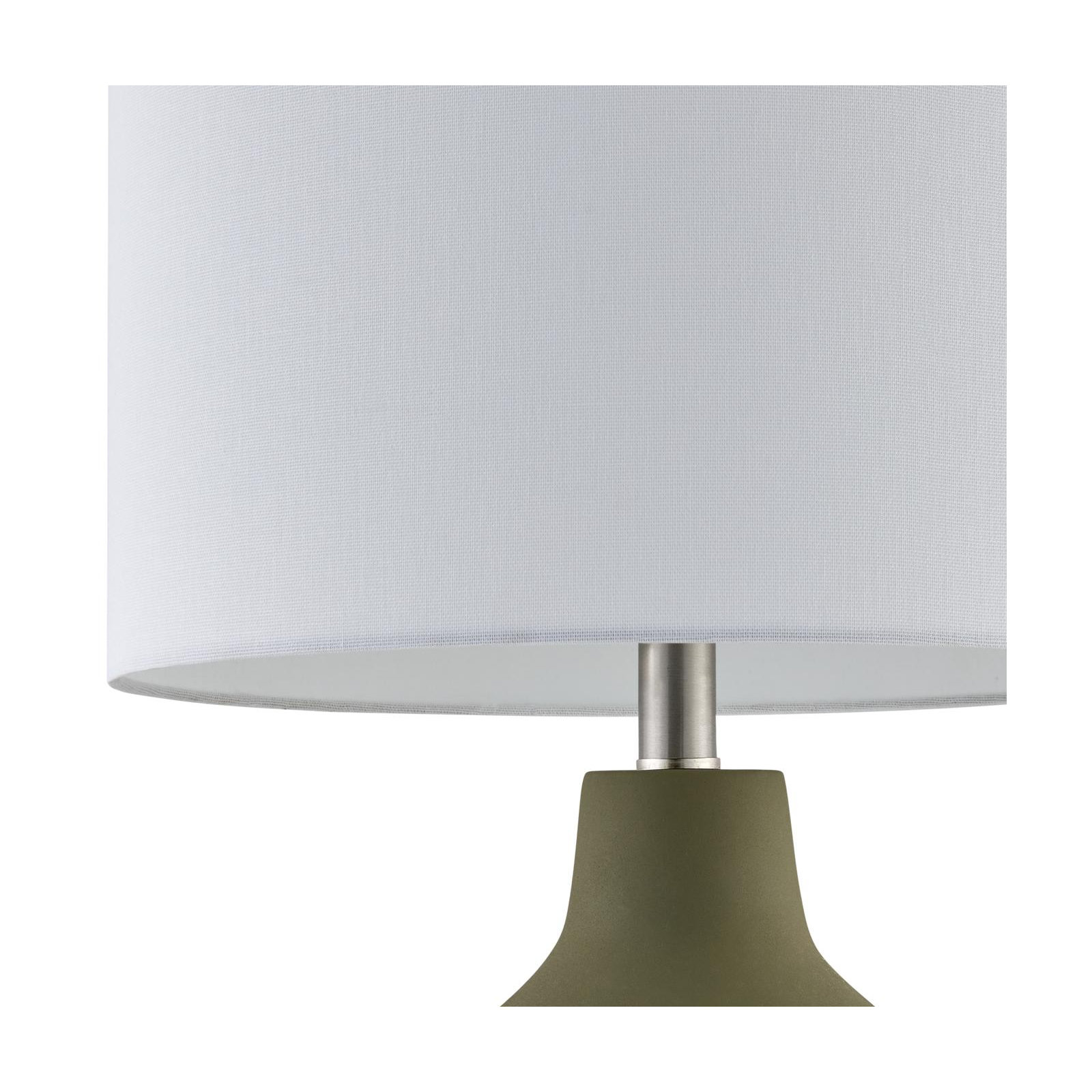 Lockwood Concrete Table Lamp with Linen Shade , Green, White