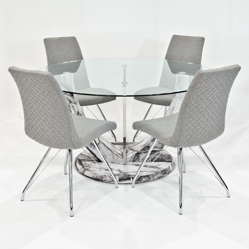 Kipp 4 - Person Dining Set, Grey