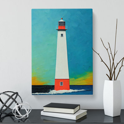 Lighthouse Palette Knife - Wrapped Canvas