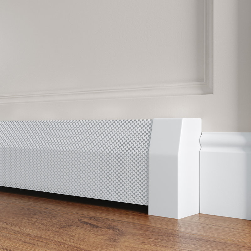 White Steel Slip-On Baseboard Heater Cover End Cap