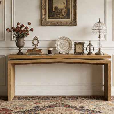 Console 65 pouces en placage de bois massif rustique