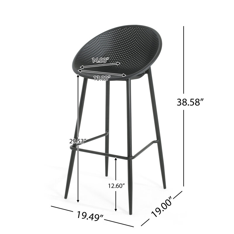 Jeremias PP Barstool, Black