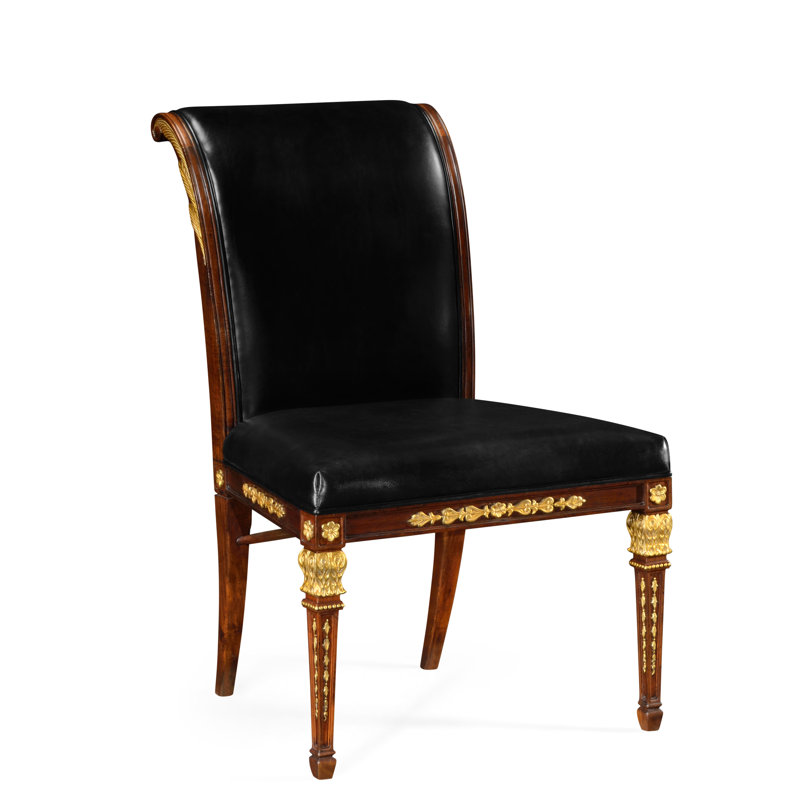Chaise d'appoint rembourrée en cuir Icare