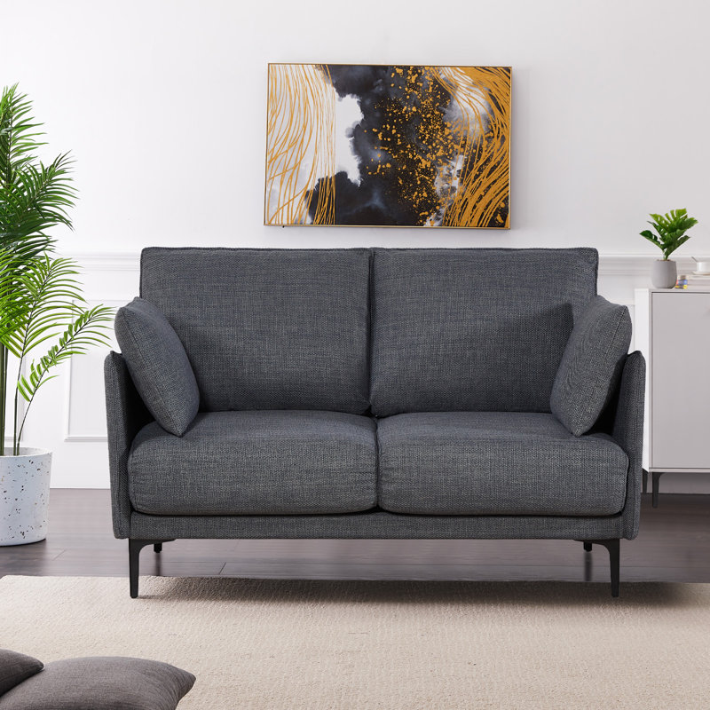 Canapé 2 places en tissu Loveseat, Noir