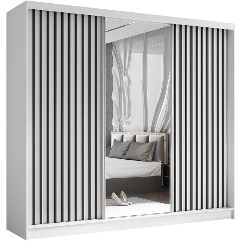 Brecklyn 3 Door Sliding Wardrobe, Gray