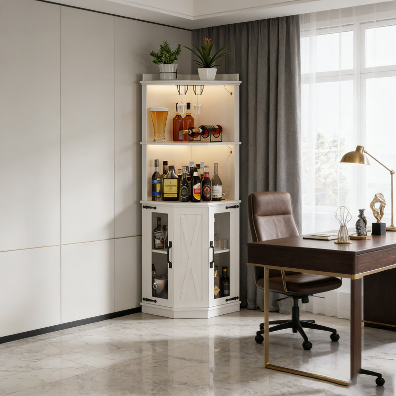 Bar à vin Farmhouse avec tablettes réglables