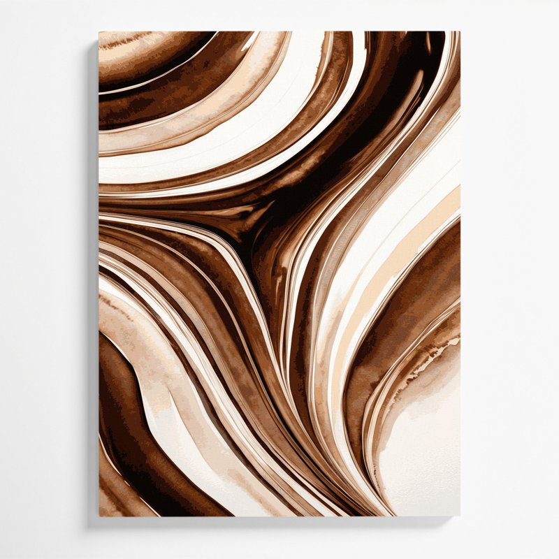 Aquarelle abstraite, art mural sur toile beige, H 11 po x l 14 po