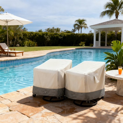 2 Pack Extra Heavy Duty Patio Chair Covers 30X34x38.5 Inch, 600D Oxford Waterproof Outdoor Furniture Covers With 8000Pa PVC Coating & Air Vents For Swivel Rocking Chairs