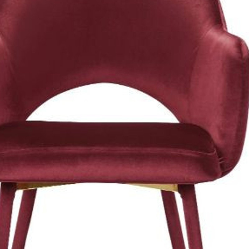 Chaise parsons en polyester 22 po, Velours rouge