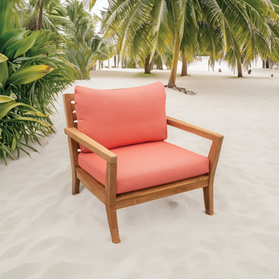 Ensemble de coussins de patio à assise profonde Tommy Bahama, Sunbrella résistant à la décoloration et à l'eau pour canapés de patio, canapés modulaires et chaises longues, l 23 po x P 24 po, 4 po d'épaisseur, réversible, bambou Bay Mango