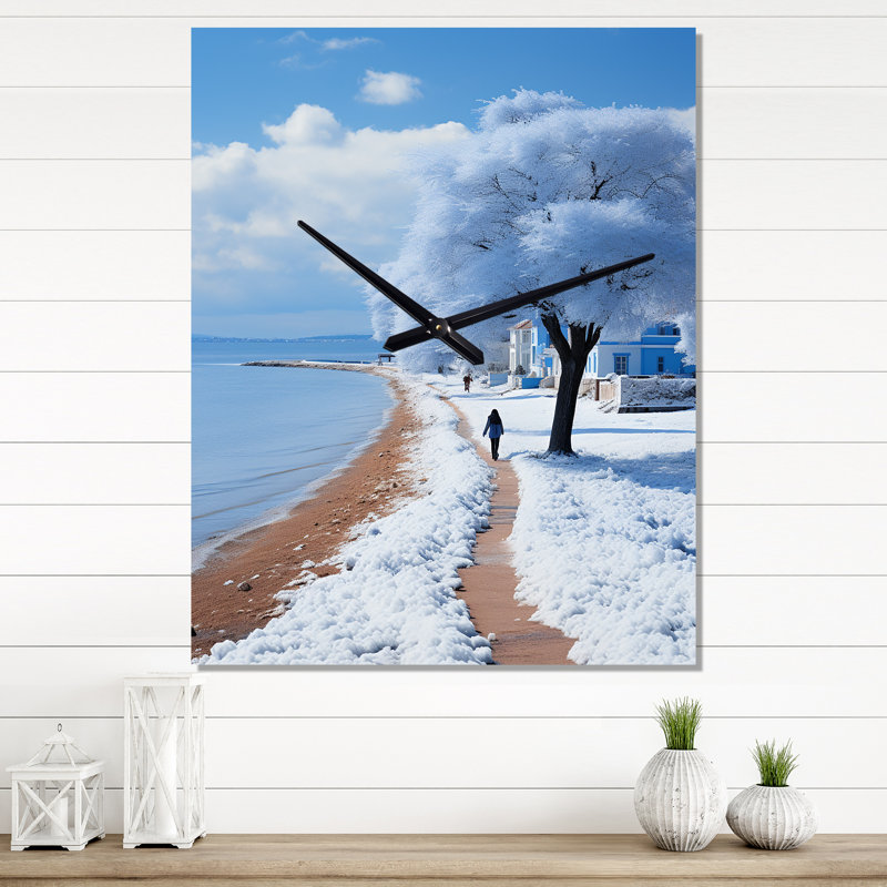Horloge murale côtière et balnéaire Coastal Seaside Stroll II, H 32 po x l 24 po x P 1 po