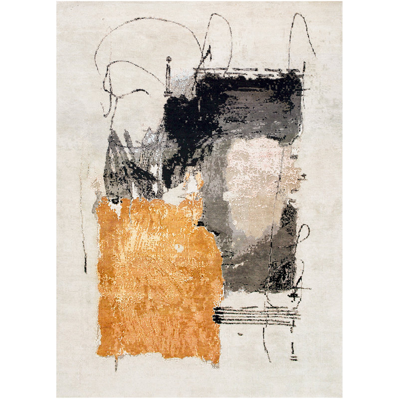 Wool Abstract Area Rug, Rectangle 8' x 10'