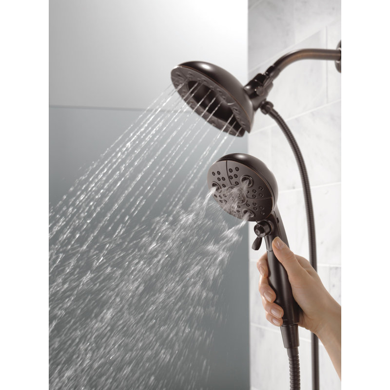 Universal Showering Components Fixed Shower Head with H2Okinetic Technology, Venetian Bronze