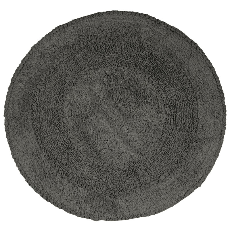 Tapis pour salle de bain en coton moelleux, Gris, L 30 po x L 30 po