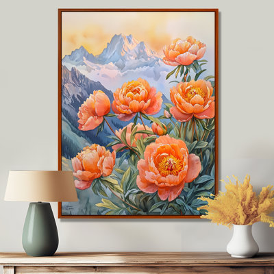 «Gorshtein Summer Peony And The Mountain Sunrise II», reproduction d'art sur toile