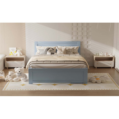 Full Size Platform Bed With Drawer And Two Shelves, Combining Storage And Comfort For A Tidy And Stylish Bedroom