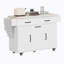 Îlot de cuisine avec armoire de rangement pour poubelle, chariot de cuisine avec abattant, support à épices, porte-serviettes et tiroir, îlot de cuisine sur roulettes avec tablette réglable, blanc-1073211638