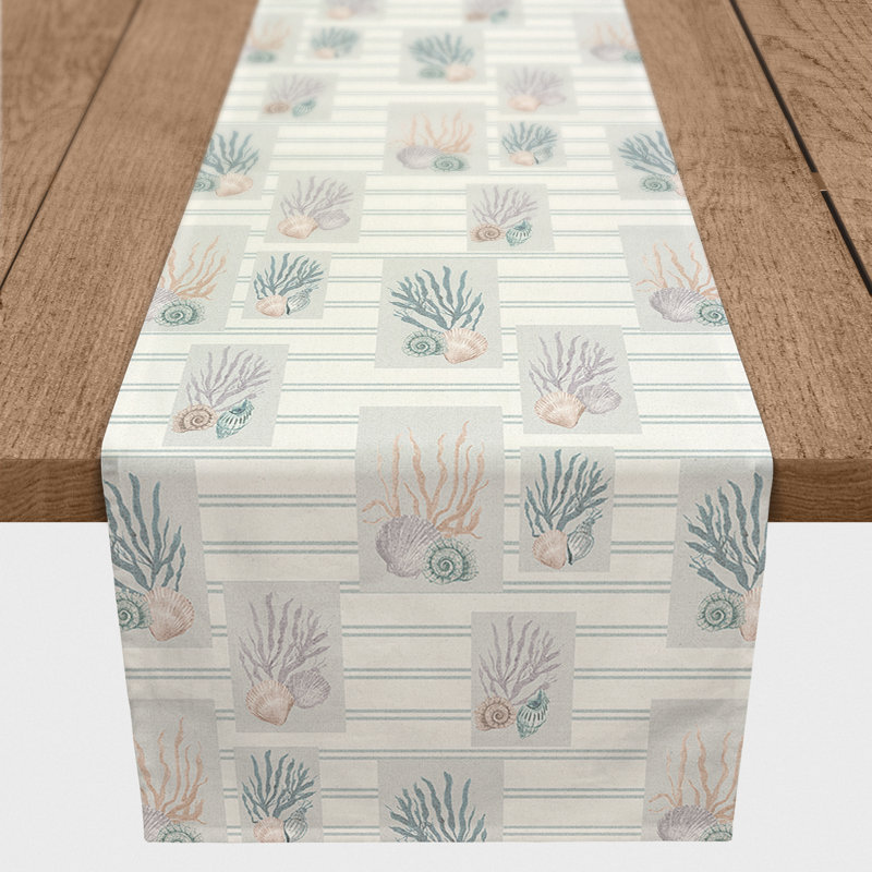 Arrain Rectangular Striped Table Runner, 72" x 16", Blue