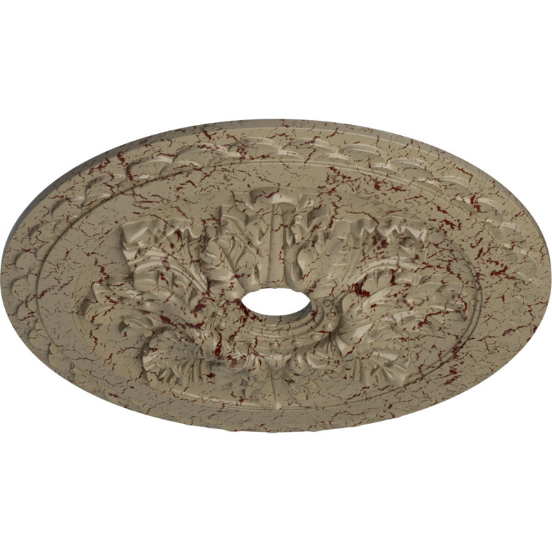 Médaillon de plafond de luxe de 23 5/8 po x 3 po x P 2 po (convient aux auvents jusqu'à 4 po), Désert de Gobi craquelé