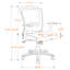 Chaise de bureau en laiton à hauteur réglable en polyester, noir H 39,10 po x l 23,52 po x P 23,52 po