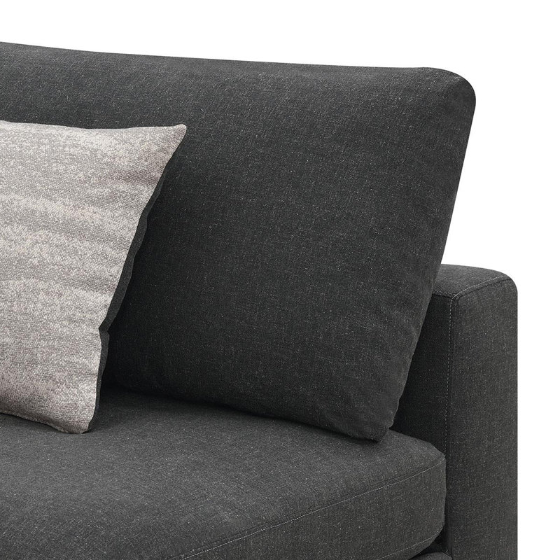 Fauteuil sans accoudoirs, Mélange de lin gris anthracite