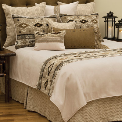 Wooded River Mountain Storm Coverlet Cal King