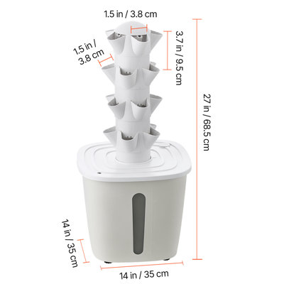 Tour hydroponique, ensemble de 30 systèmes de culture hydroponique à 6 niveaux avec contrôle de l'application, jardin vertical avec réservoir d'eau de 20 L et pompe, ensemble de germination pour plantes d'intérieur, fruits, légumes