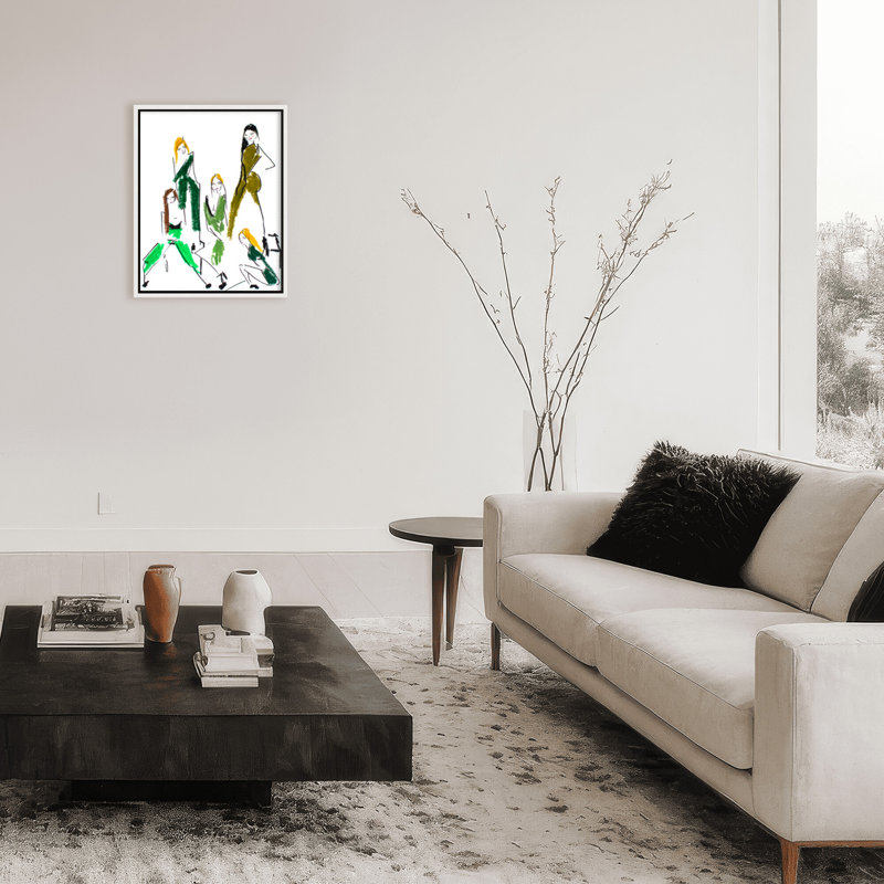 Pop Art & Retro W Models by  - Picture Frame Painting, 30" H x 24" W x 2.375" D, Framed Canvas, White