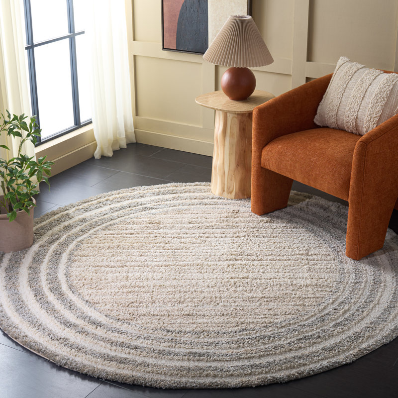 Gemma Shag 604 Abstract Rug, Round 6'7"